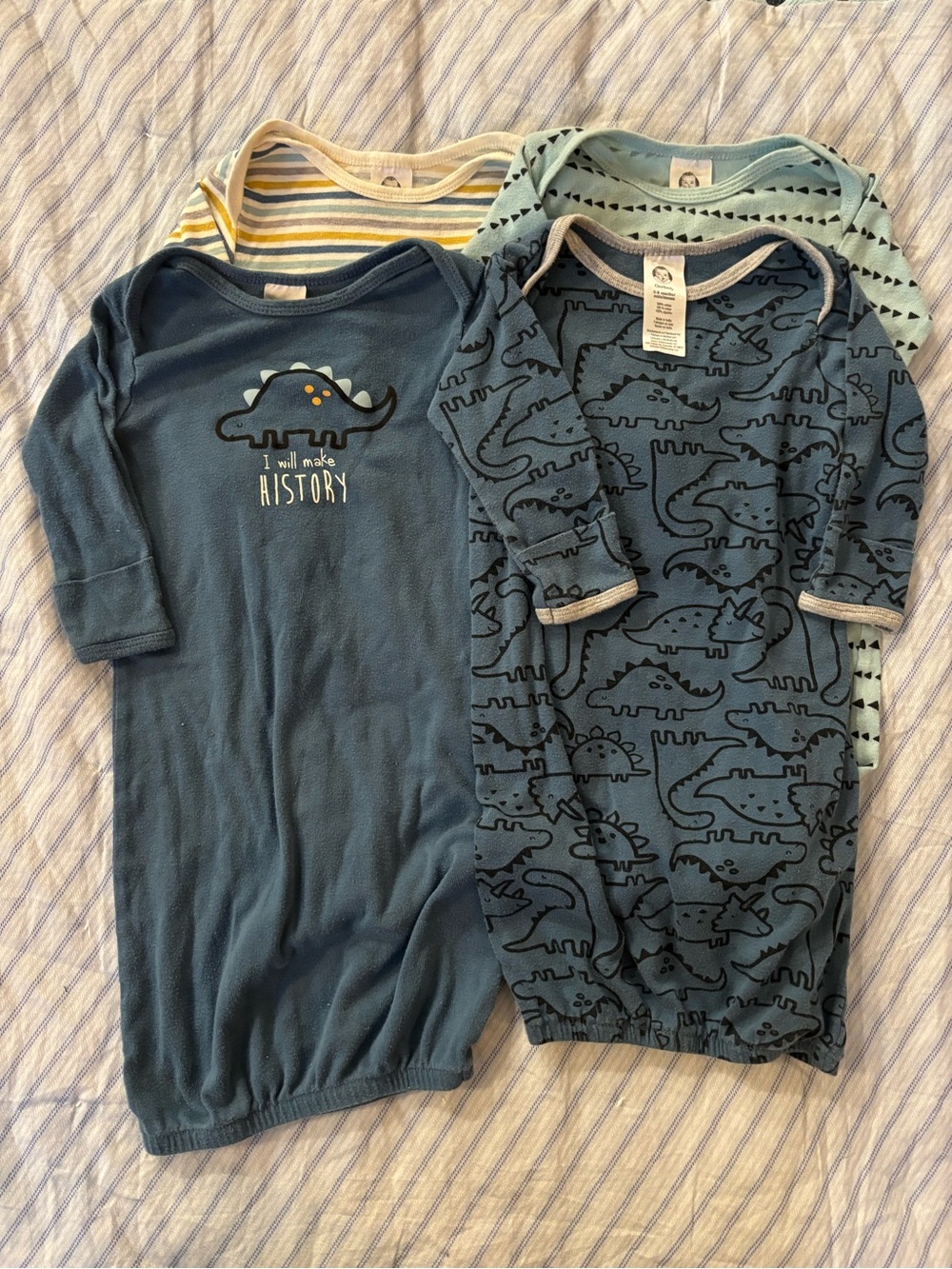 Gerber Blue Dino Sleep Dress Set of 4